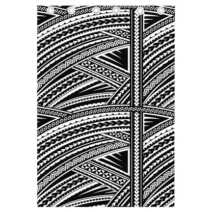 Maori Polynesian Tribal Tattoo Print Curtain