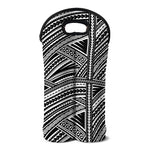 Maori Polynesian Tribal Tattoo Print Double Neoprene Wine Tote