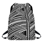 Maori Polynesian Tribal Tattoo Print Drawstring Backpack