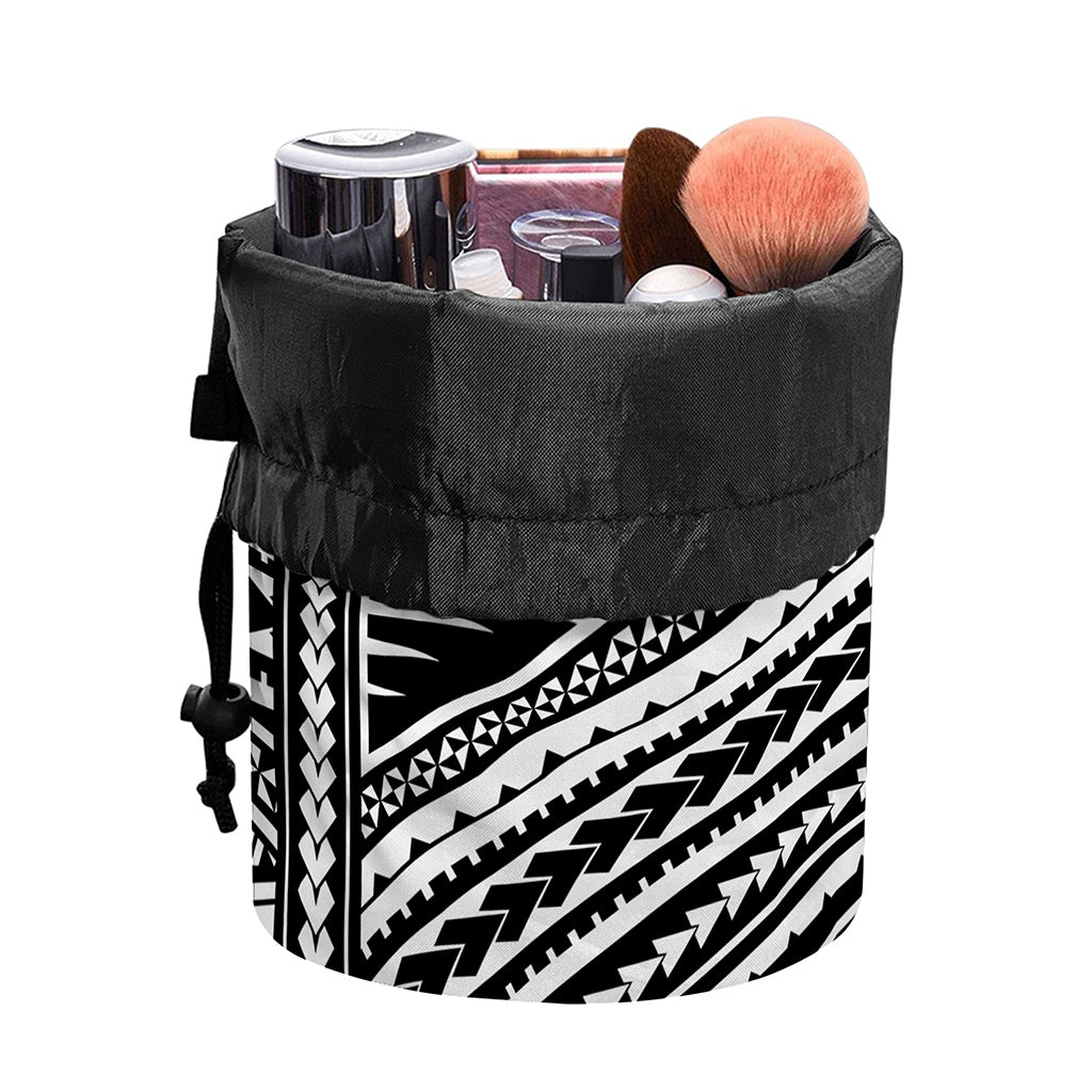 Maori Polynesian Tribal Tattoo Print Drawstring Makeup Bag