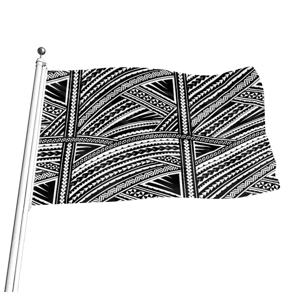 Maori Polynesian Tribal Tattoo Print Flag