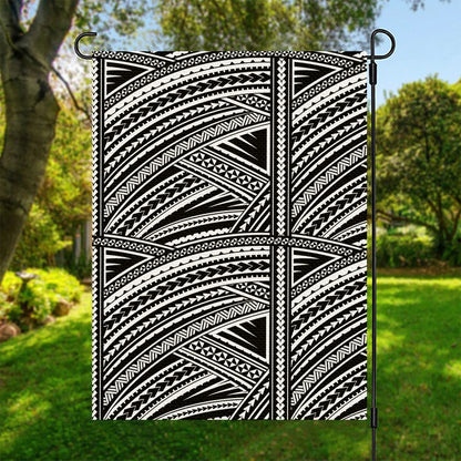 Maori Polynesian Tribal Tattoo Print Garden Flag