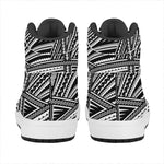 Maori Polynesian Tribal Tattoo Print High Top Leather Sneakers