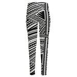 Maori Polynesian Tribal Tattoo Print High-Waisted Pocket Leggings