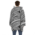 Maori Polynesian Tribal Tattoo Print Hoodie Blanket