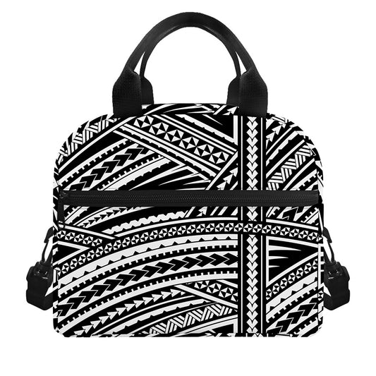 Maori Polynesian Tribal Tattoo Print Insulated Lunch Bag