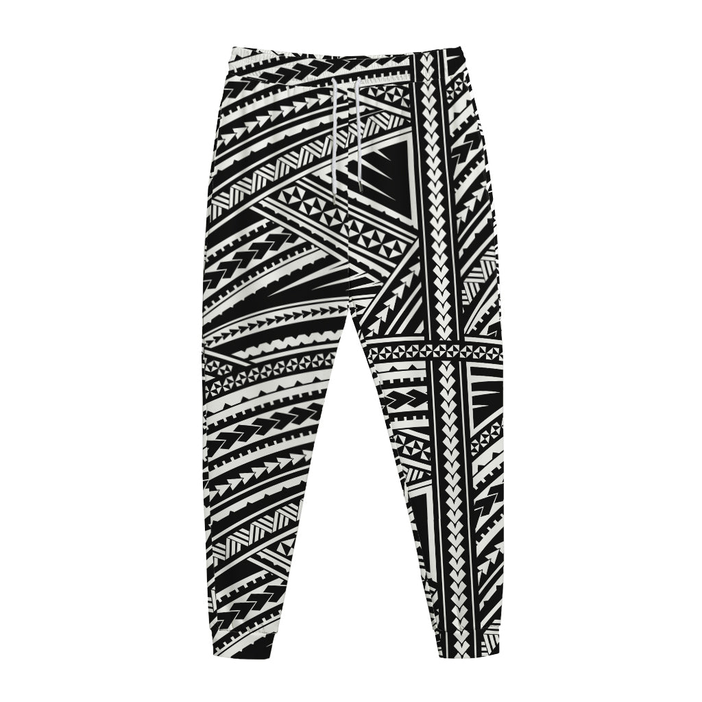 Maori Polynesian Tribal Tattoo Print Jogger Pants