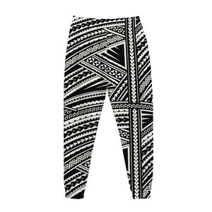 Maori Polynesian Tribal Tattoo Print Jogger Pants