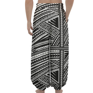 Maori Polynesian Tribal Tattoo Print Lantern Pants