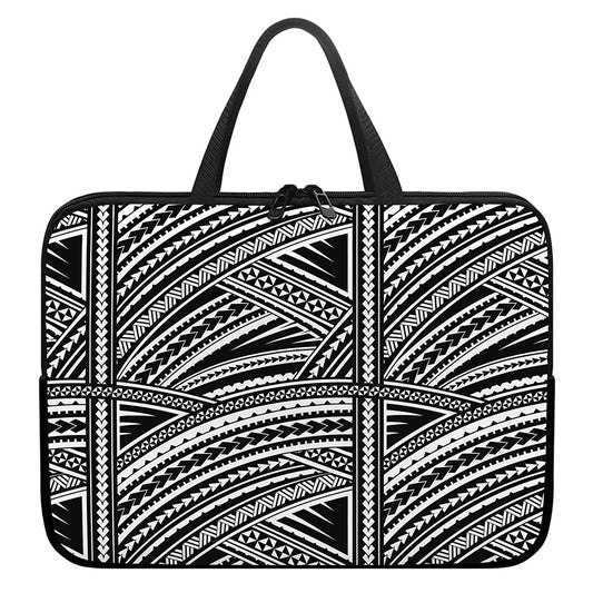 Maori Polynesian Tribal Tattoo Print Laptop Sleeve With Handle