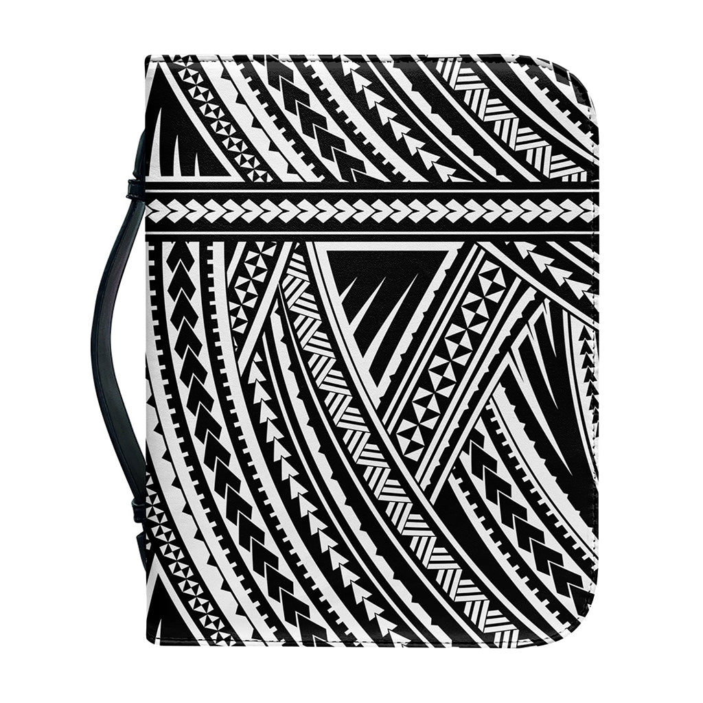 Maori Polynesian Tribal Tattoo Print Leather Bible Cover
