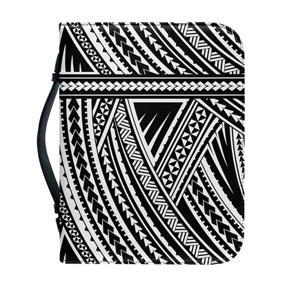 Maori Polynesian Tribal Tattoo Print Leather Bible Cover