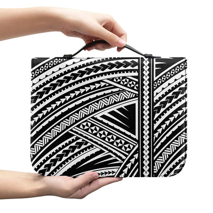 Maori Polynesian Tribal Tattoo Print Leather Bible Cover