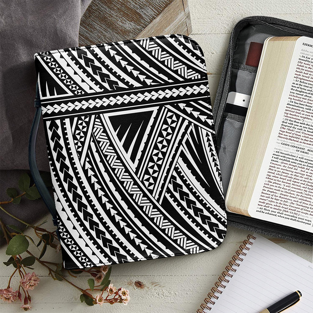 Maori Polynesian Tribal Tattoo Print Leather Bible Cover