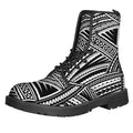 Maori Polynesian Tribal Tattoo Print Lace-Up Boots
