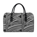 Maori Polynesian Tribal Tattoo Print Leather Duffel Bag