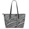 Maori Polynesian Tribal Tattoo Print Leather Tote Bag