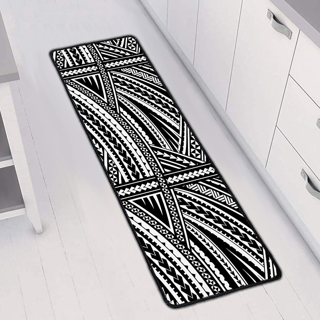 Maori Polynesian Tribal Tattoo Print Long Kitchen Mat