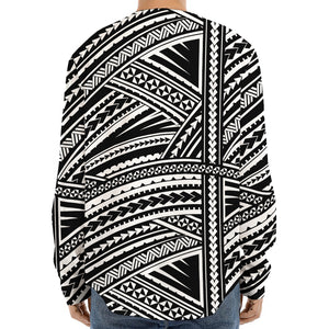 Maori Polynesian Tribal Tattoo Print Long Sleeve Baseball Jersey