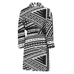 Maori Polynesian Tribal Tattoo Print Men's Bathrobe