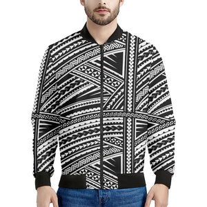 Maori Polynesian Tribal Tattoo Print Men's Bomber Jacket