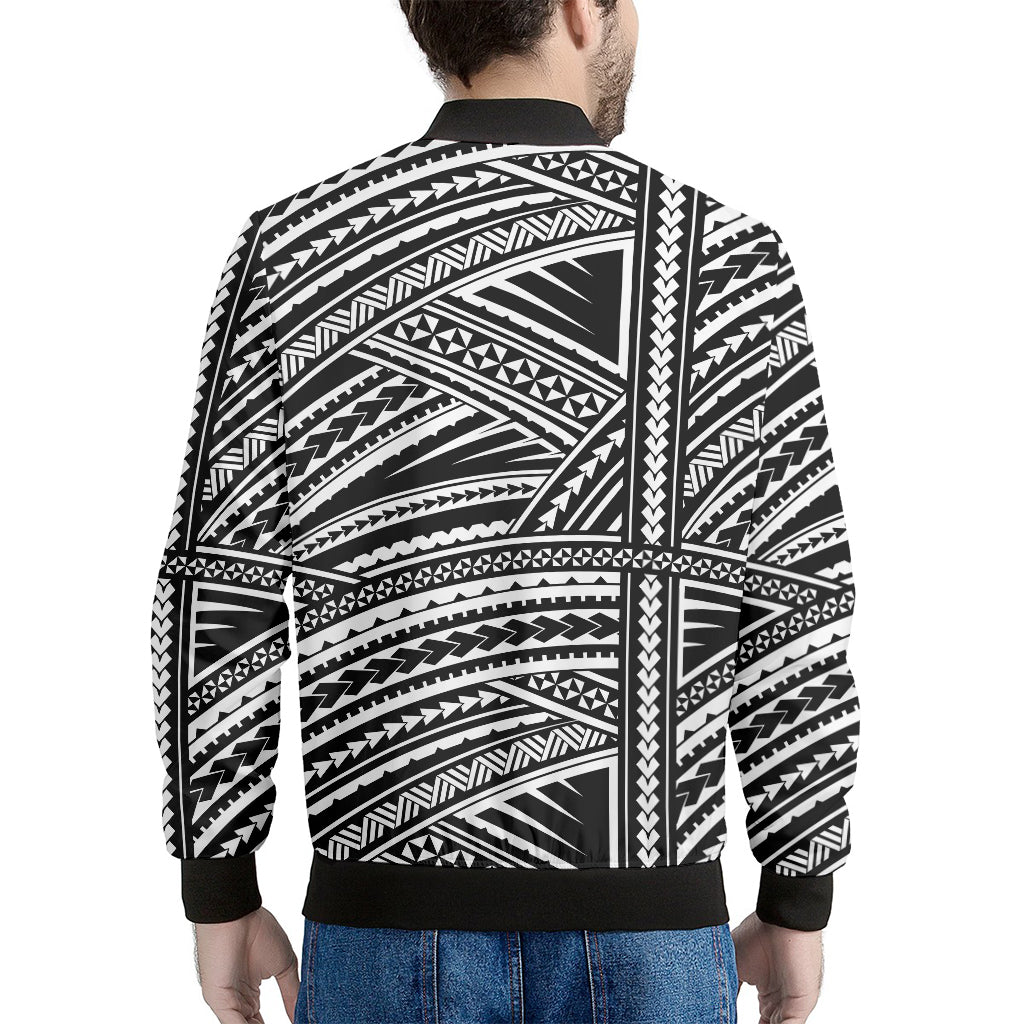 Maori Polynesian Tribal Tattoo Print Men's Bomber Jacket