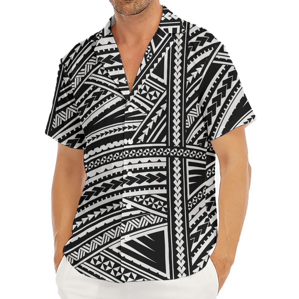 Maori Polynesian Tribal Tattoo Print Men's Deep V-Neck Shirt