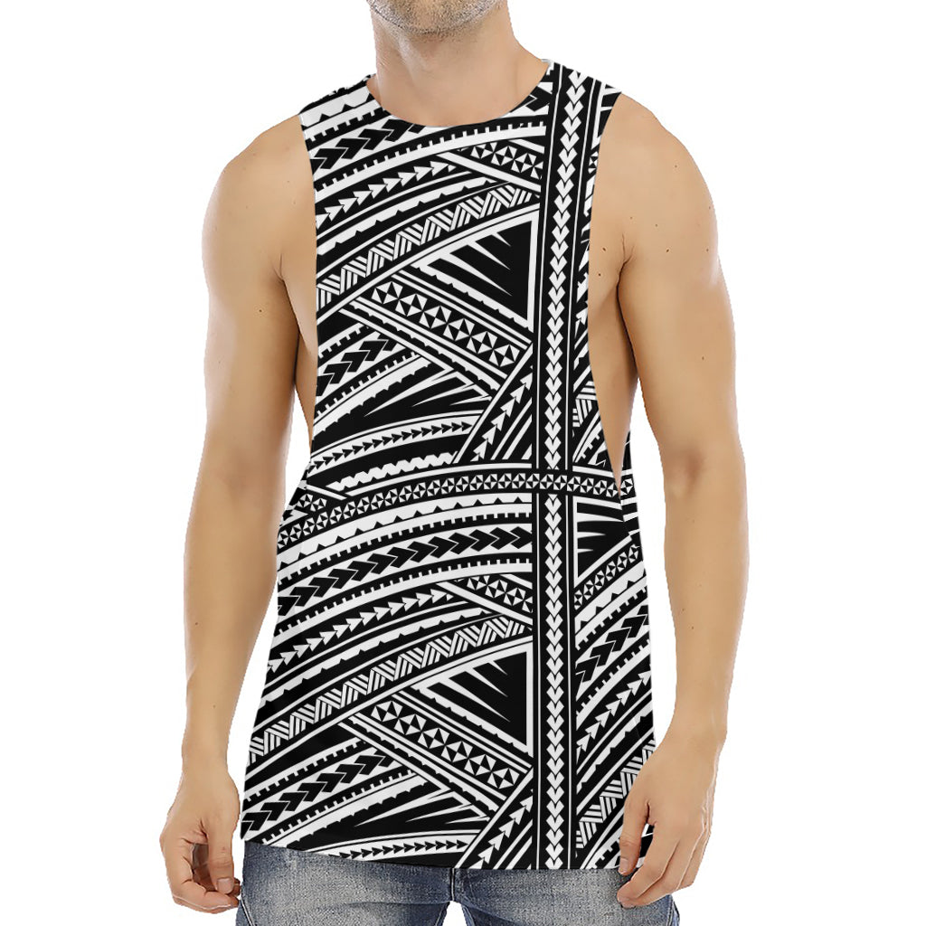 Maori Polynesian Tribal Tattoo Print Men's Muscle Tank Top