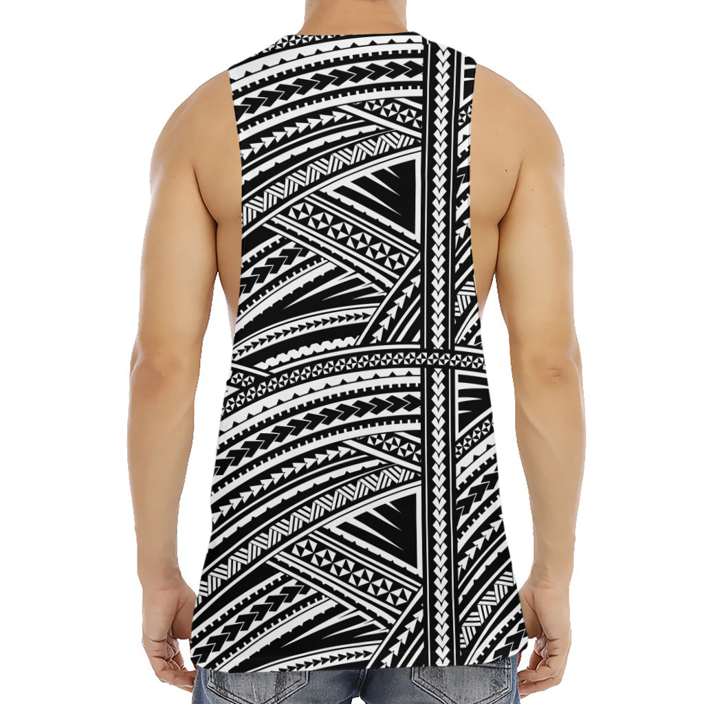 Maori Polynesian Tribal Tattoo Print Men's Muscle Tank Top