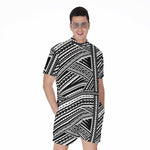 Maori Polynesian Tribal Tattoo Print Men's Rompers