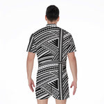 Maori Polynesian Tribal Tattoo Print Men's Rompers