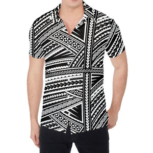 Maori Polynesian Tribal Tattoo Print Men's Shirt