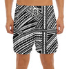 Maori Polynesian Tribal Tattoo Print Men's Split Running Shorts