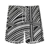 Maori Polynesian Tribal Tattoo Print Men's Sports Shorts