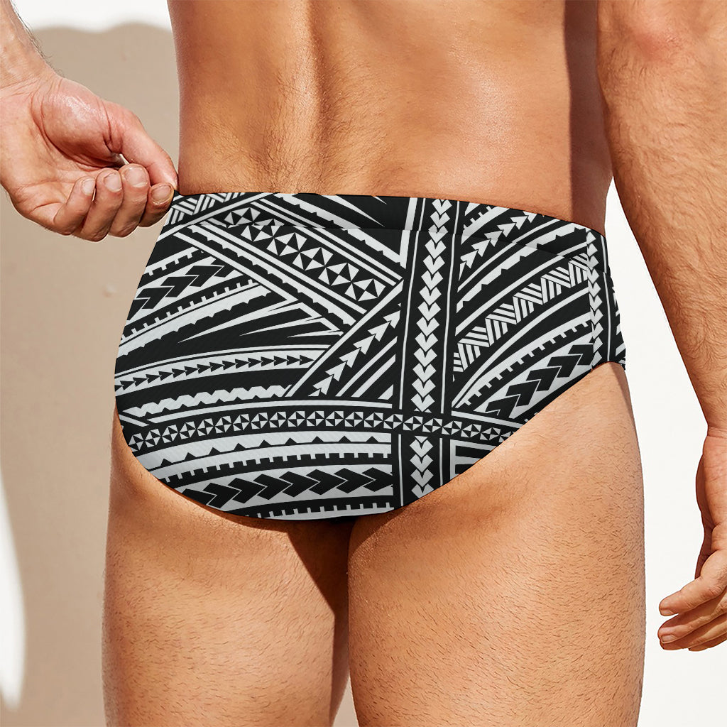 Maori Polynesian Tribal Tattoo Print Men's Swim Briefs