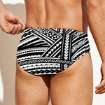 Maori Polynesian Tribal Tattoo Print Men's Swim Briefs