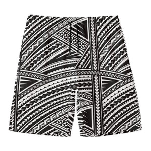 Maori Polynesian Tribal Tattoo Print Men's Swim Trunks