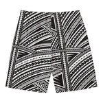 Maori Polynesian Tribal Tattoo Print Men's Swim Trunks