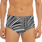Maori Polynesian Tribal Tattoo Print Men's Triangle Swim Briefs