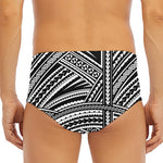 Maori Polynesian Tribal Tattoo Print Men's Triangle Swim Briefs