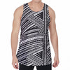 Maori Polynesian Tribal Tattoo Print Men's Velvet Tank Top