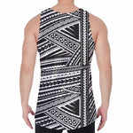 Maori Polynesian Tribal Tattoo Print Men's Velvet Tank Top