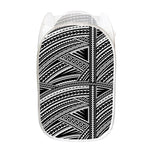 Maori Polynesian Tribal Tattoo Print Mesh Laundry Hamper