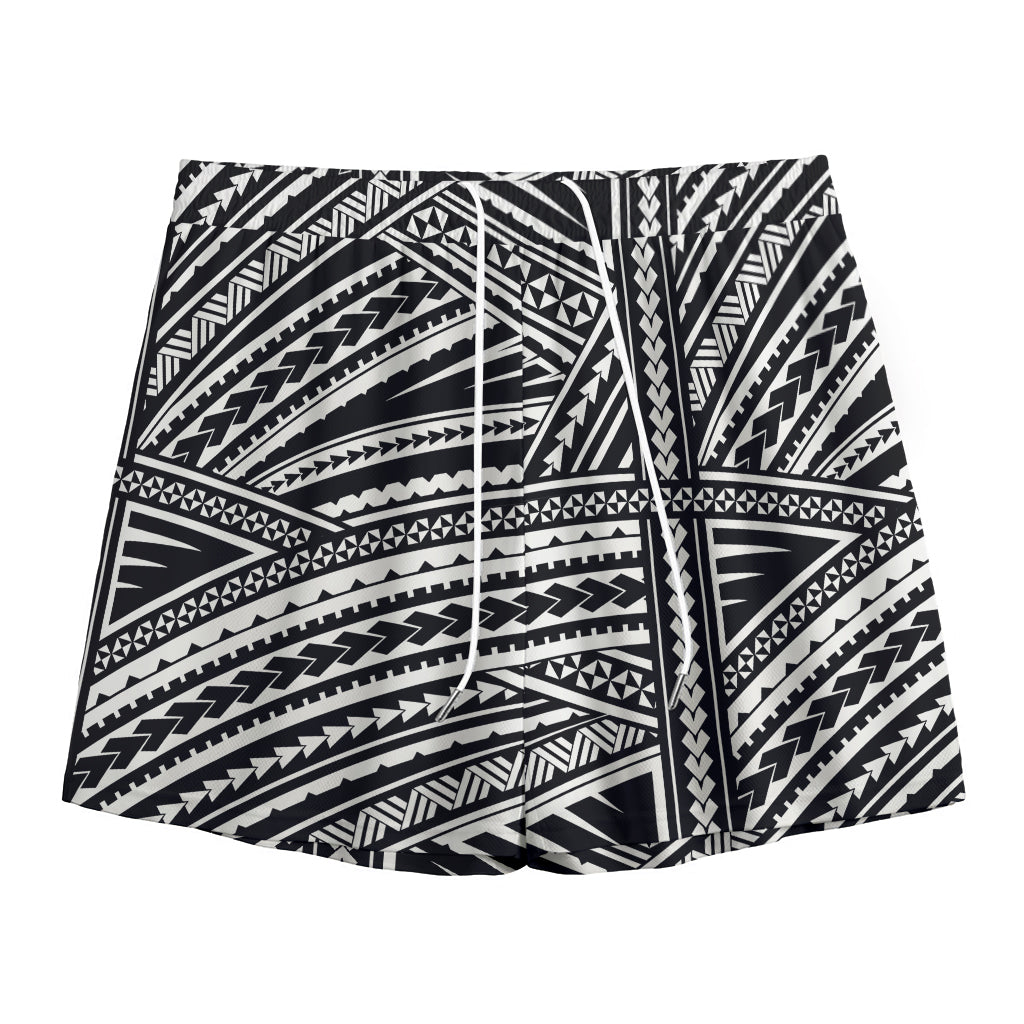 Maori Polynesian Tribal Tattoo Print Mesh Shorts