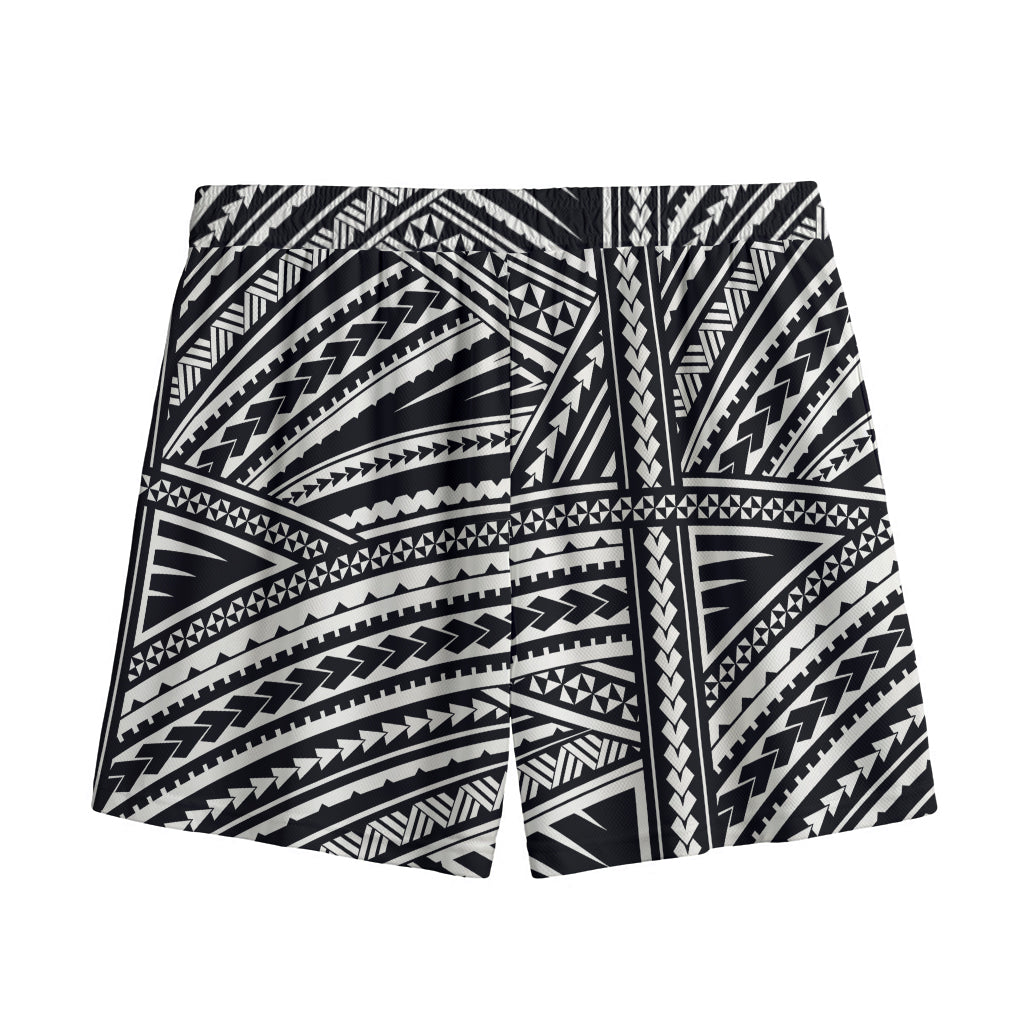 Maori Polynesian Tribal Tattoo Print Mesh Shorts