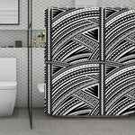 Maori Polynesian Tribal Tattoo Print Polyester Shower Curtain