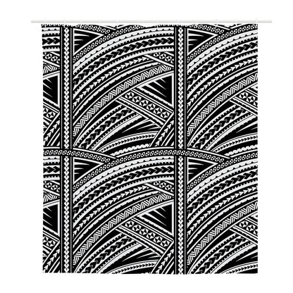 Maori Polynesian Tribal Tattoo Print Polyester Shower Curtain