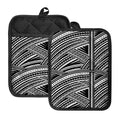 Maori Polynesian Tribal Tattoo Print Pot Holders With Pocket