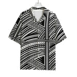 Maori Polynesian Tribal Tattoo Print Rayon Hawaiian Shirt