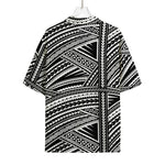 Maori Polynesian Tribal Tattoo Print Rayon Hawaiian Shirt